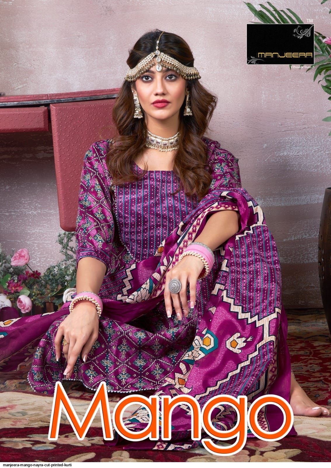 MANJEERA MANGO NAYRA CUT PRINTED KURTI