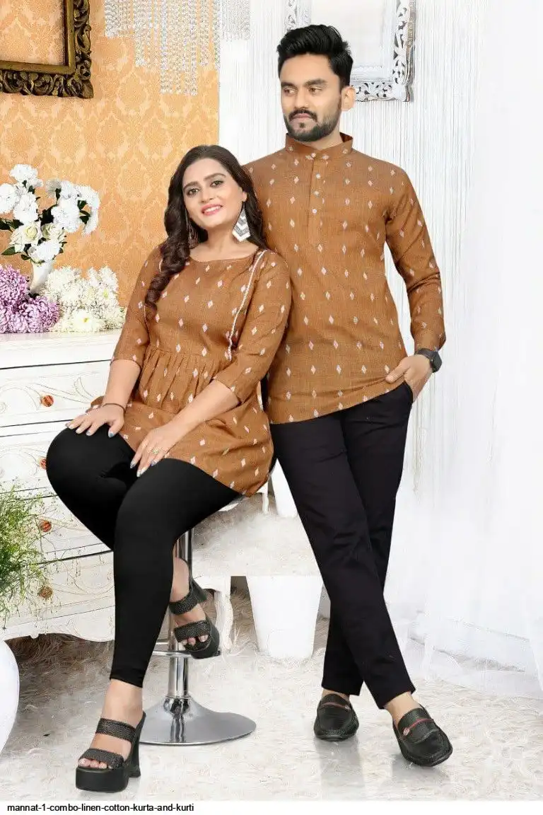 MANNAT 1 COMBO LINEN COTTON KURTA AND KURTI C