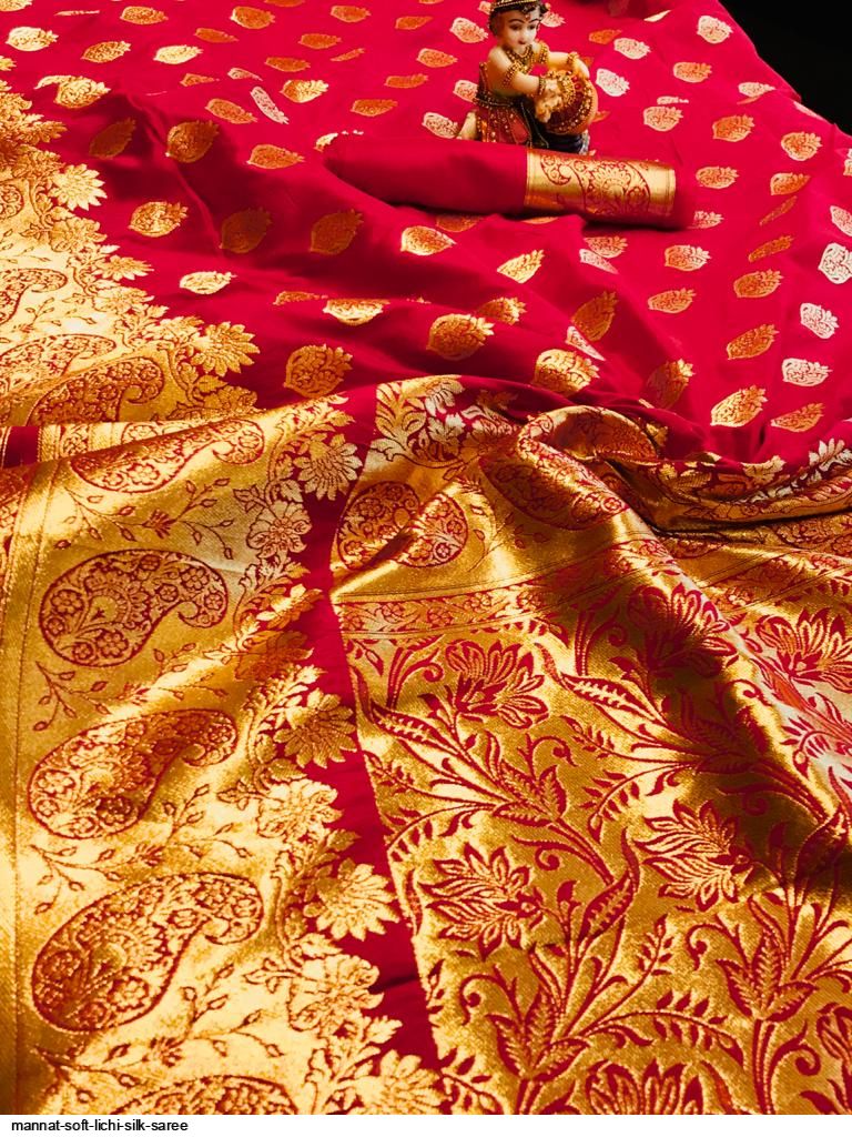 MANNAT SOFT LICHI SILK SAREE B