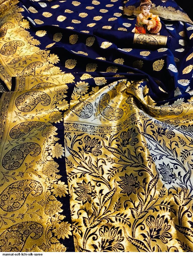 MANNAT SOFT LICHI SILK SAREE A