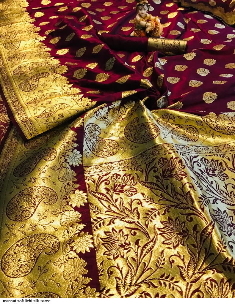 MANNAT SOFT LICHI SILK SAREE C