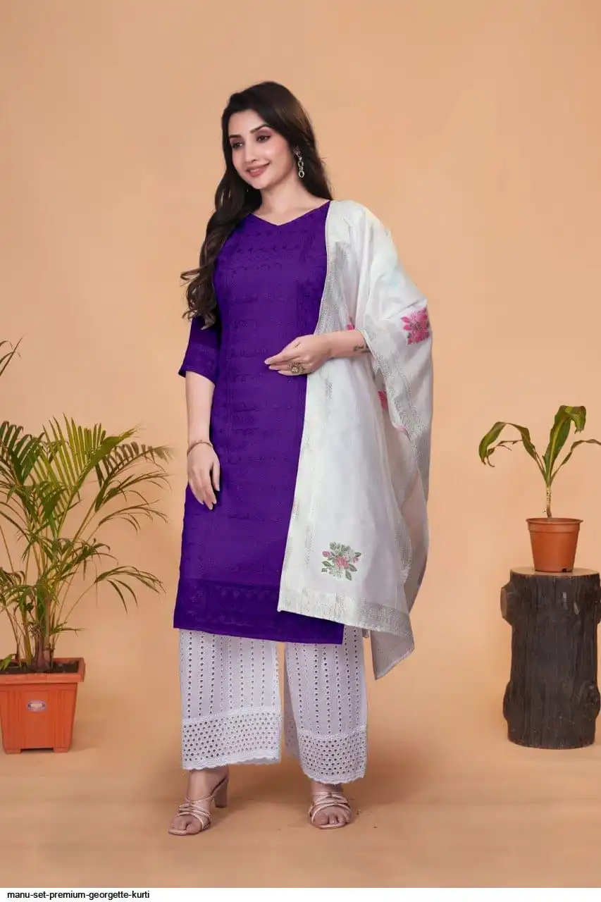 MANU SET PREMIUM GEORGETTE KURTI A
