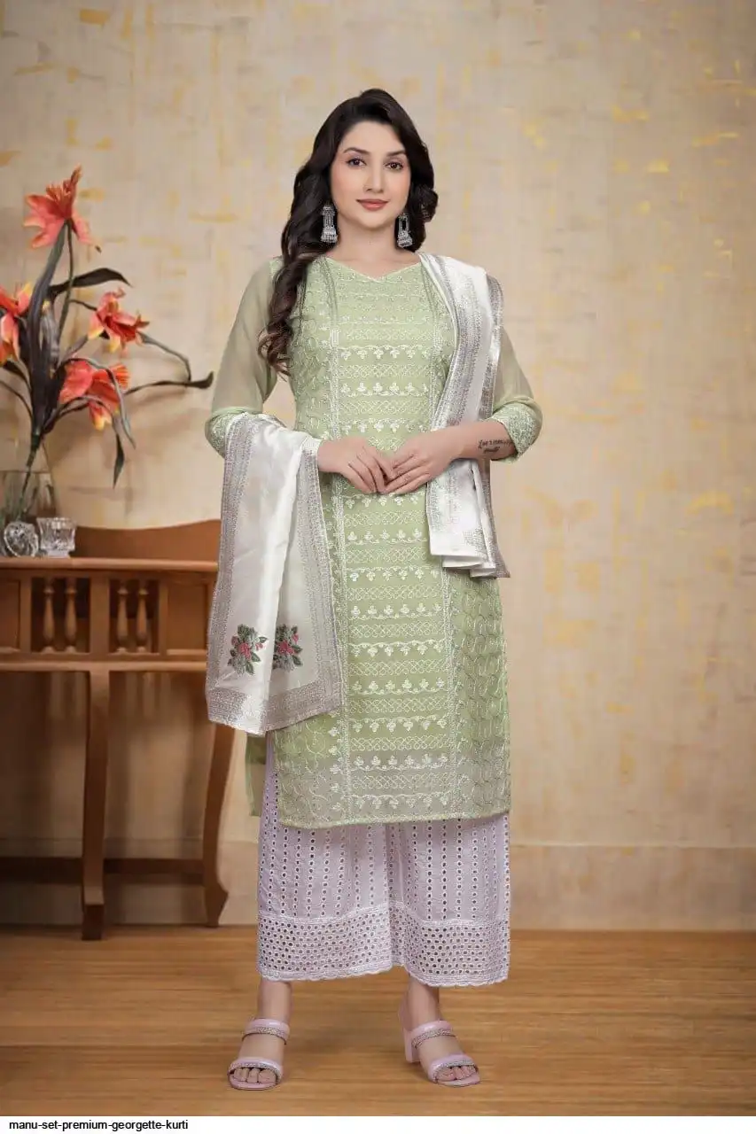 MANU SET PREMIUM GEORGETTE KURTI C