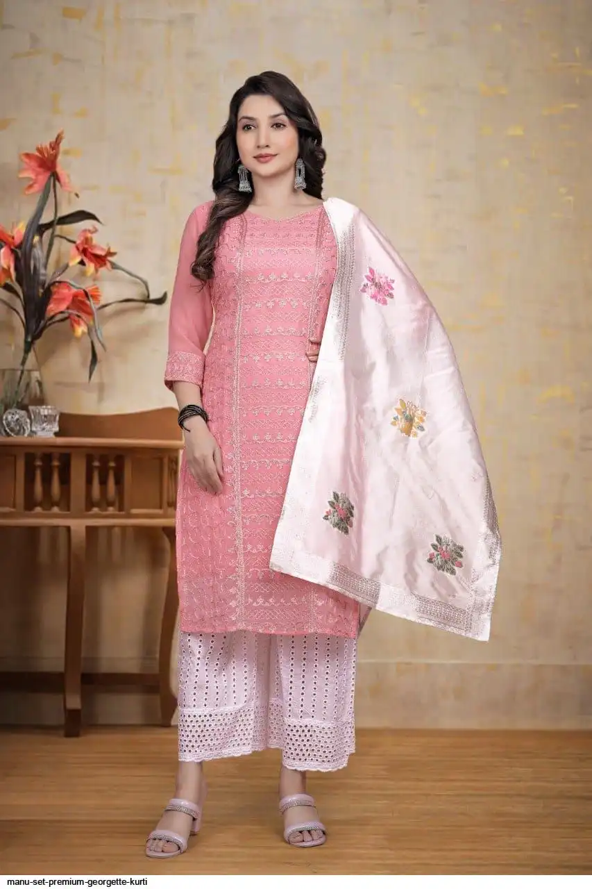 MANU SET PREMIUM GEORGETTE KURTI E