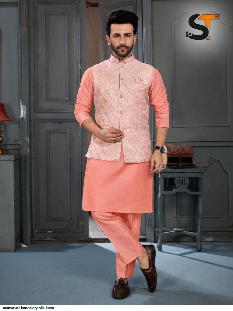 Party Wear Manyavar Kurta With Nehru Jacket Manyavar Kurta With