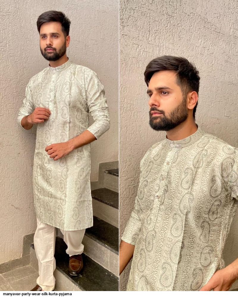 Party wear kurta on sale for mens manyavar