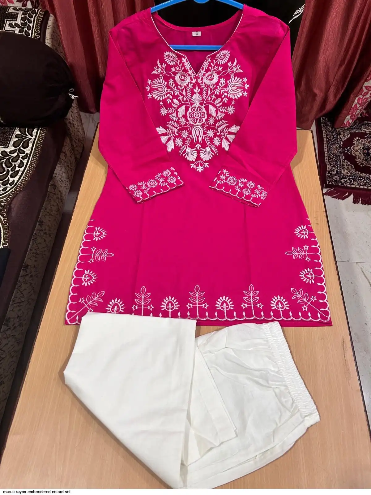 MARUTI RAYON EMBROIDERED CO ORD SET A
