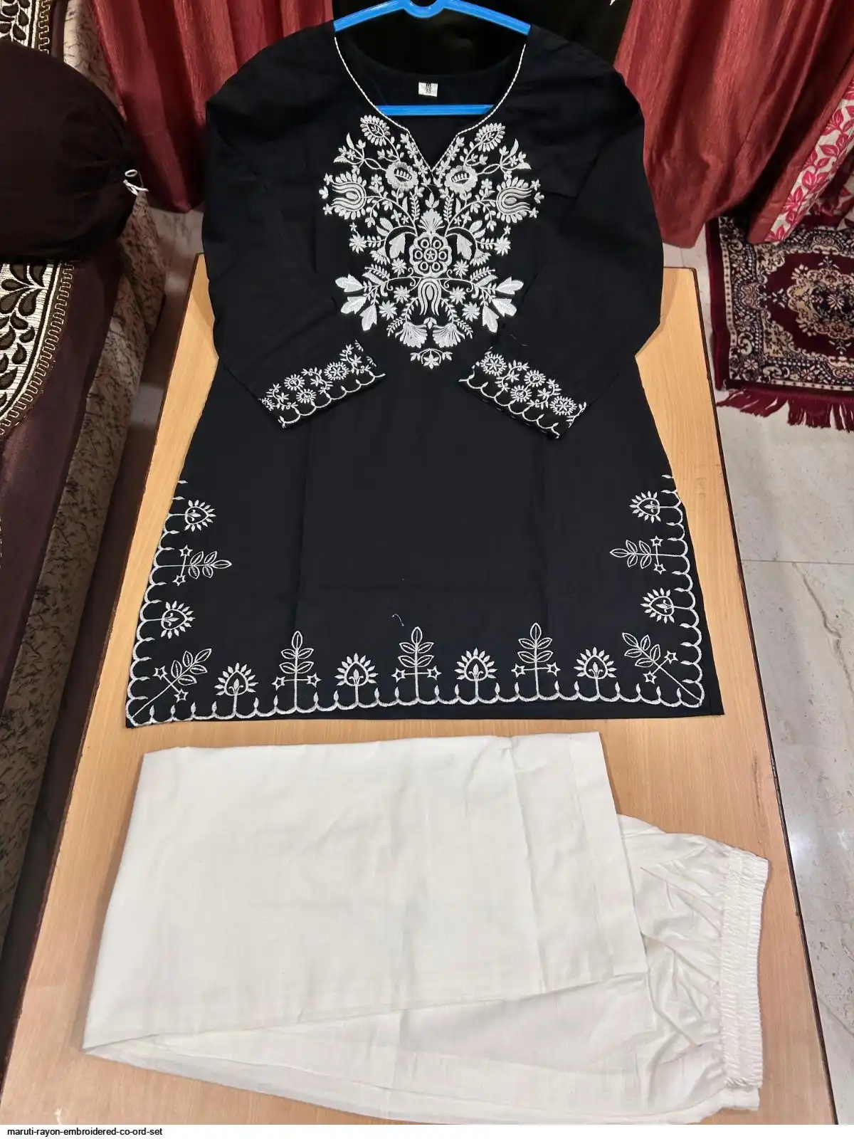 MARUTI RAYON EMBROIDERED CO ORD SET C