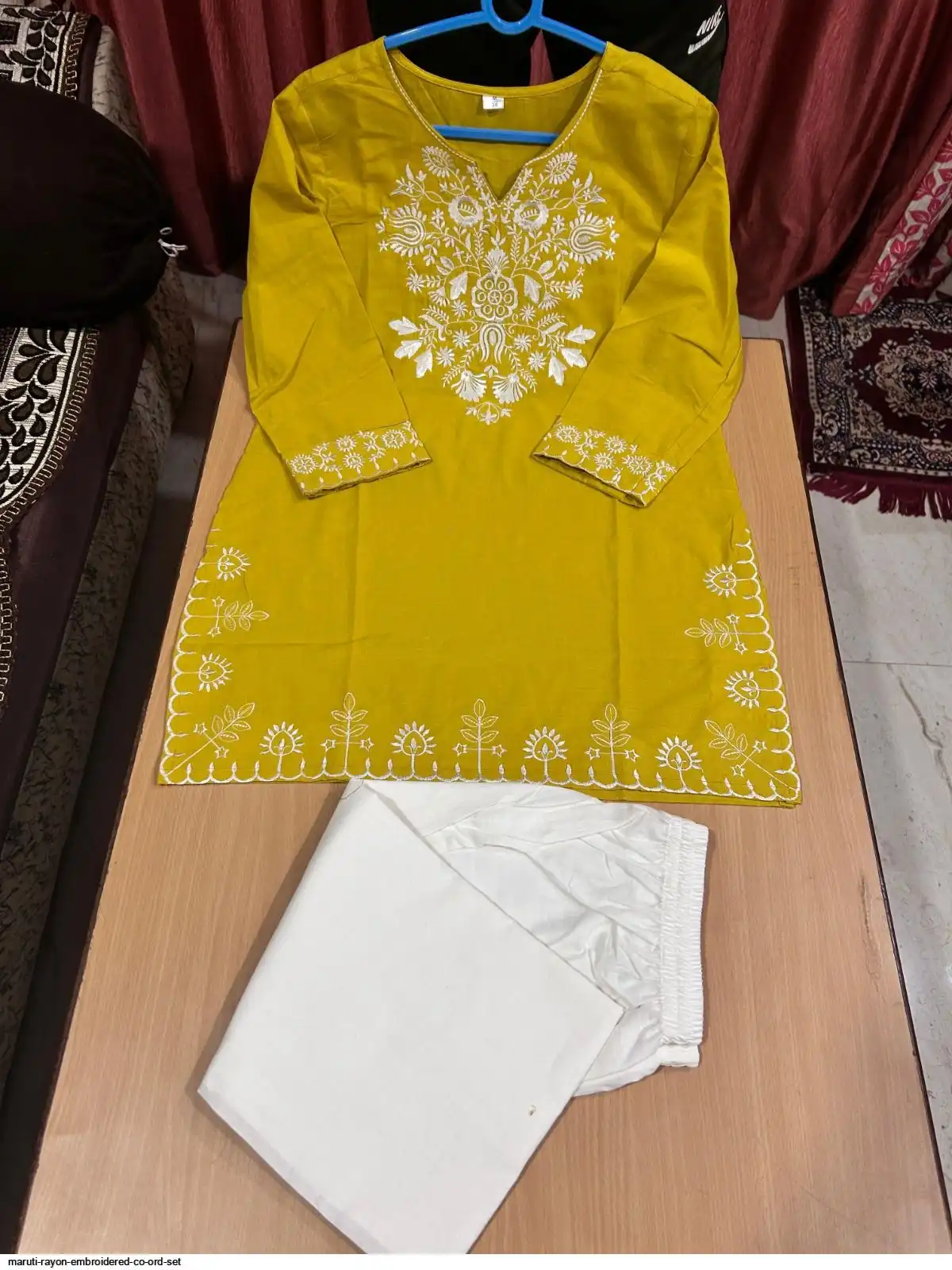MARUTI RAYON EMBROIDERED CO ORD SET D