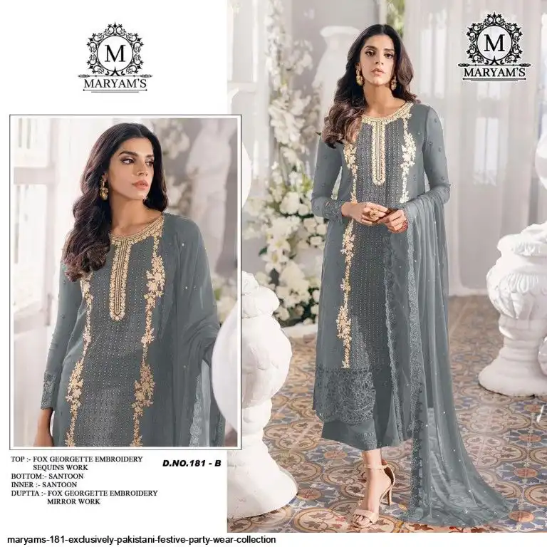 MARYAMS 181 EXCLUSIVELY PAKISTANI FESTIVE PARTY WEAR COLLECTION A