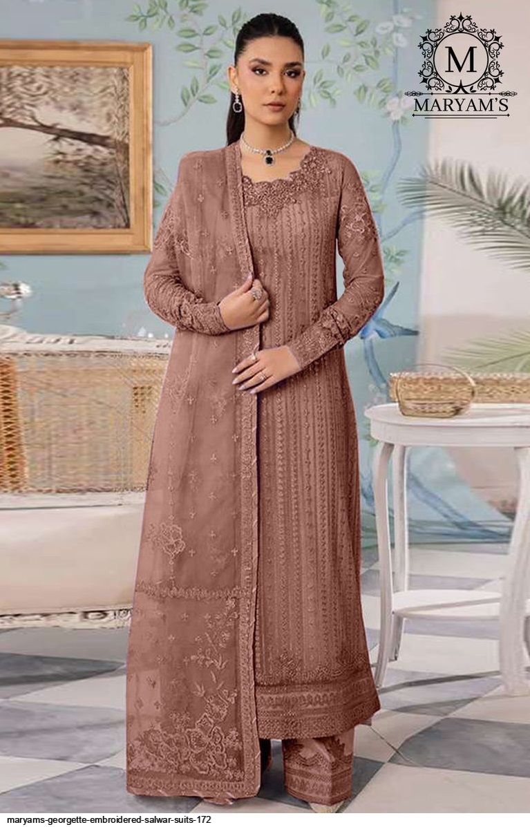 MARYAMS GEORGETTE EMBROIDERED SALWAR SUITS 172 D