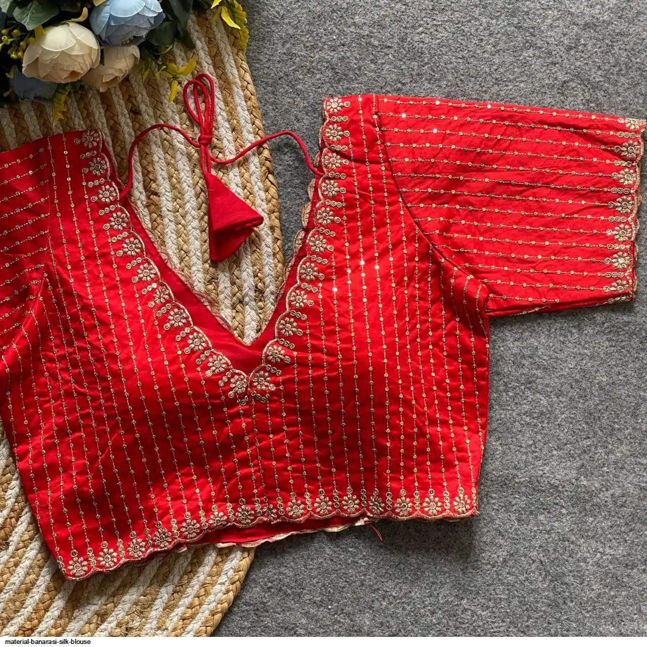 MATERIAL BANARASI SILK BLOUSE 1