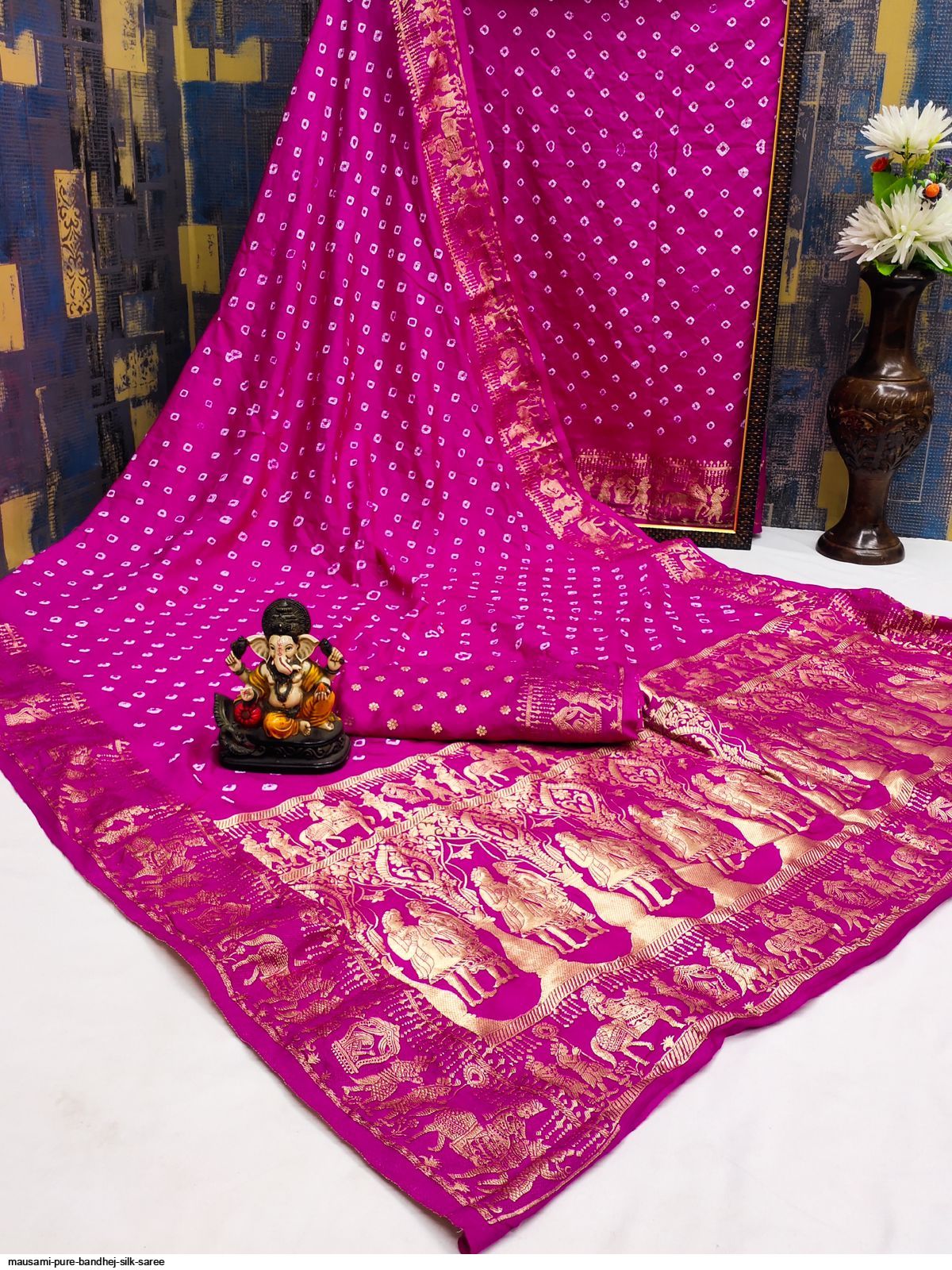 MAUSAMI PURE BANDHEJ SILK SAREE C