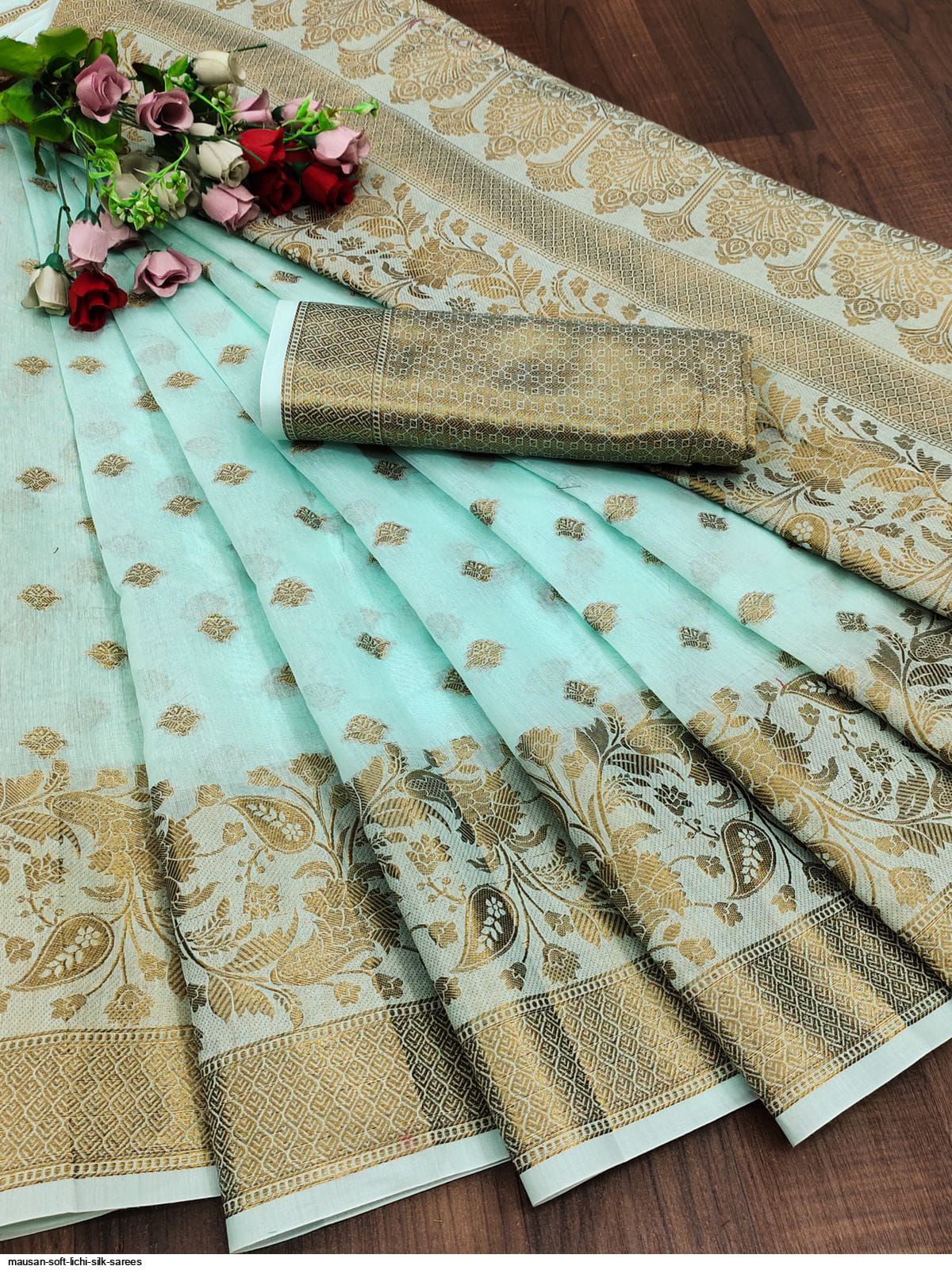 MAUSAN SOFT LICHI SILK SAREES F