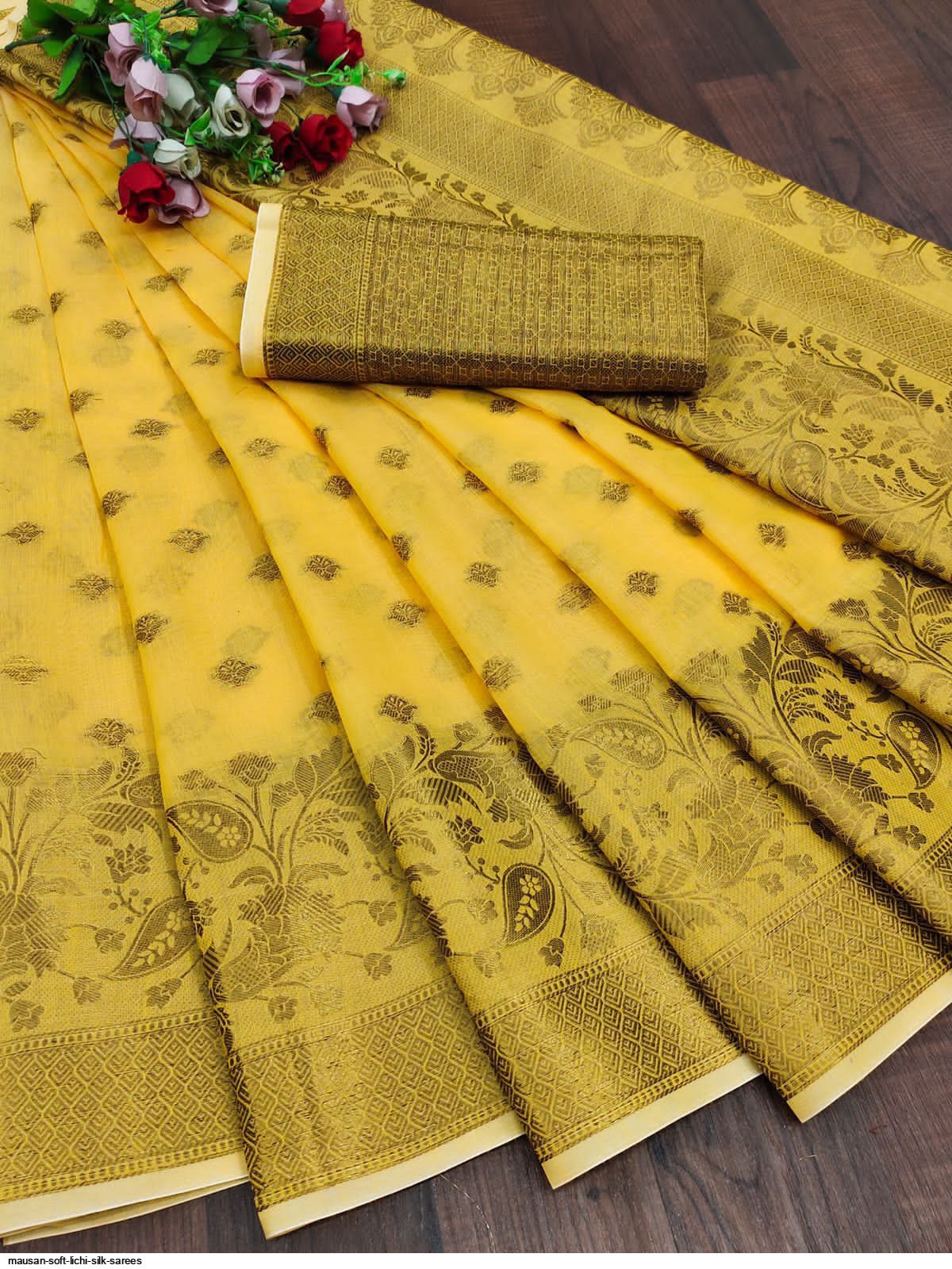 MAUSAN SOFT LICHI SILK SAREES