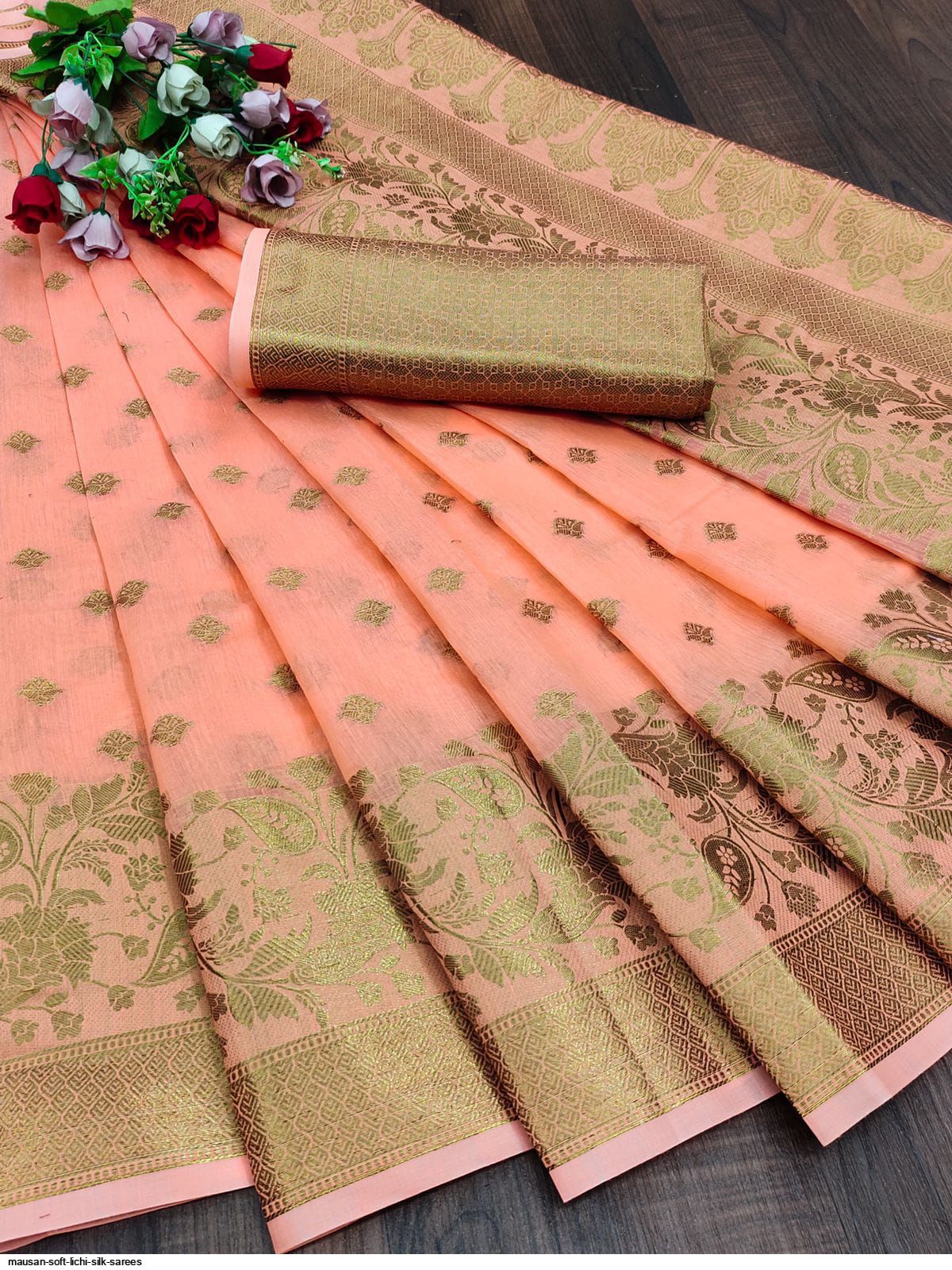 MAUSAN SOFT LICHI SILK SAREES A