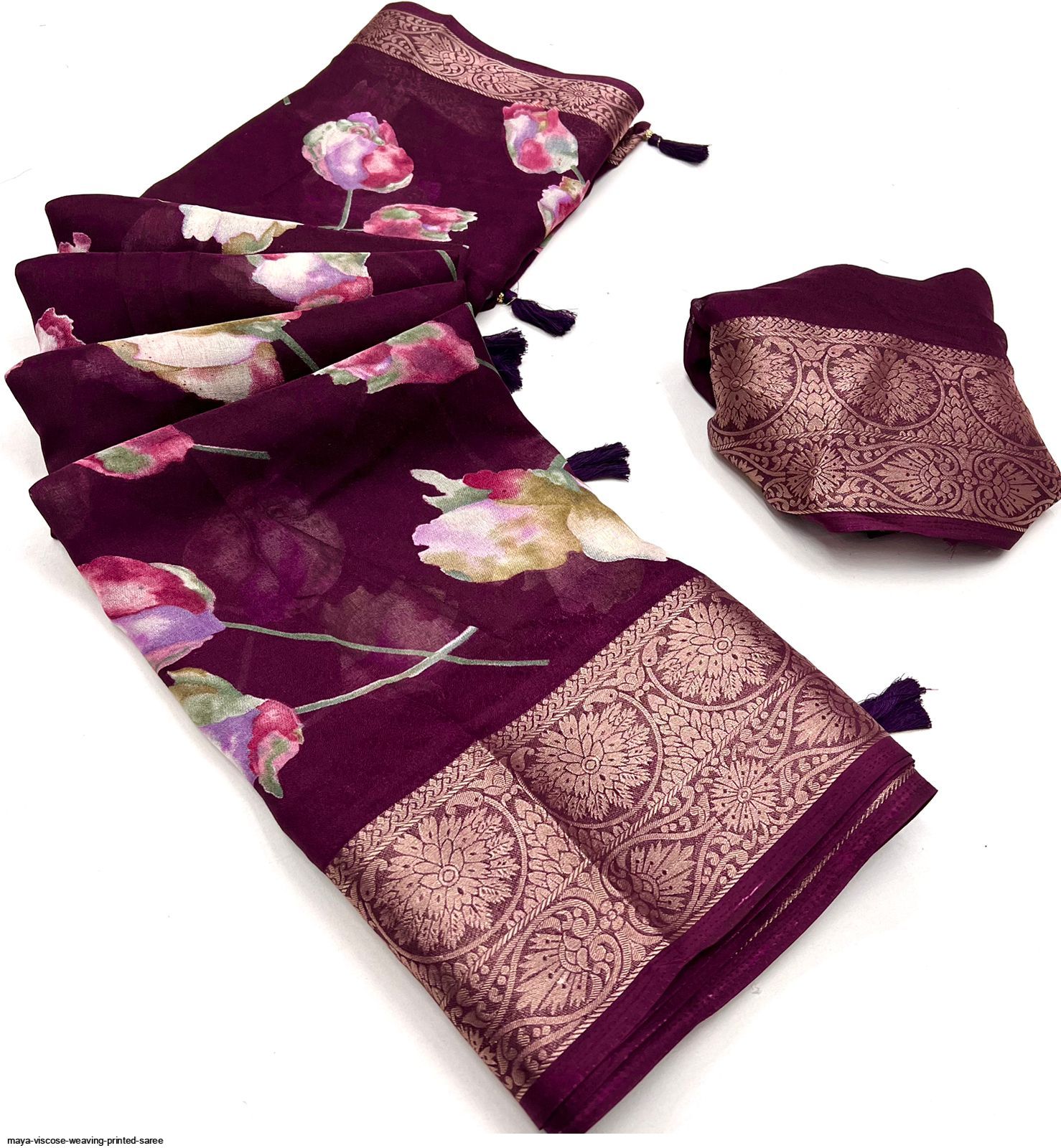 MAYA VISCOSE WEAVING PRINTED SAREE