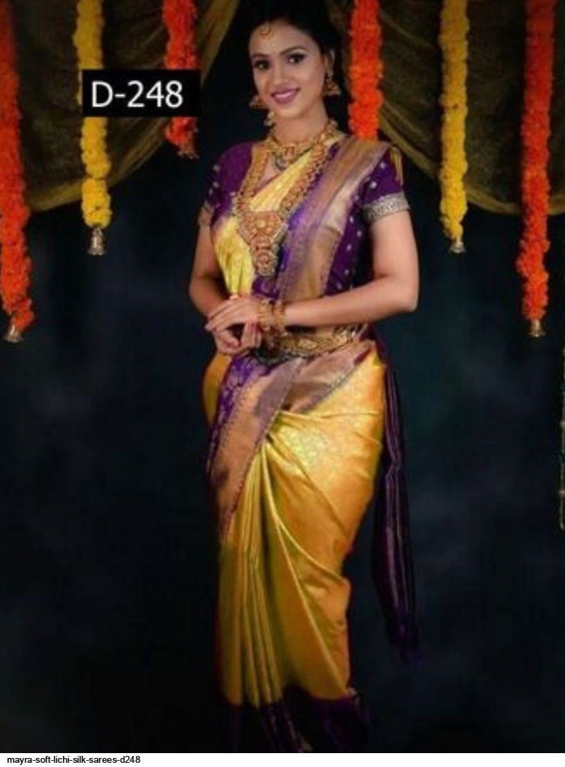 MAYRA SOFT LICHI SILK SAREES D248
