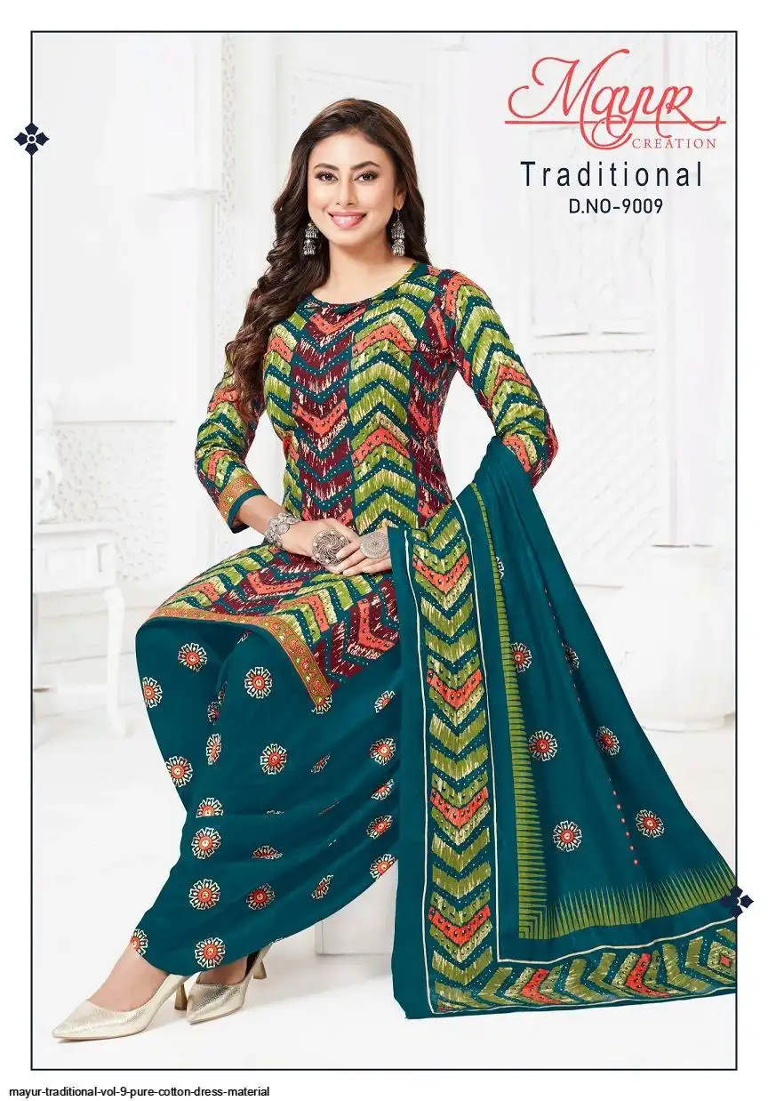 MAYUR TRADITIONAL VOL 9 PURE COTTON DRESS MATERIAL