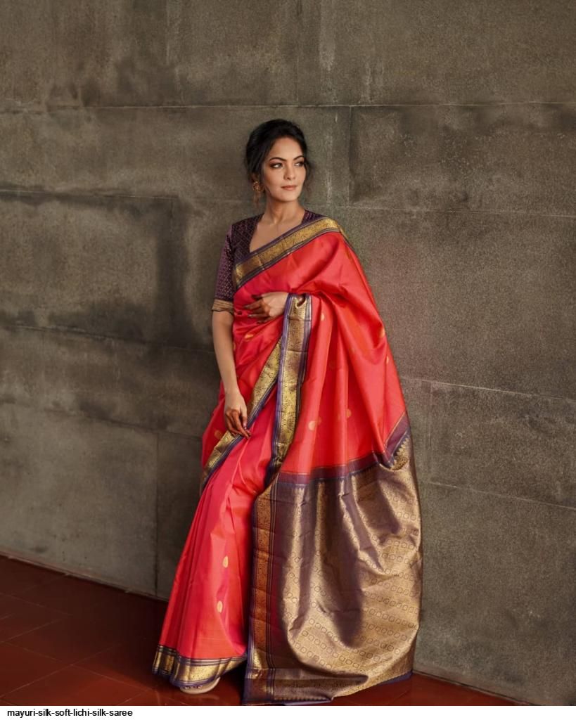 MAYURI SILK SOFT LICHI SILK SAREE