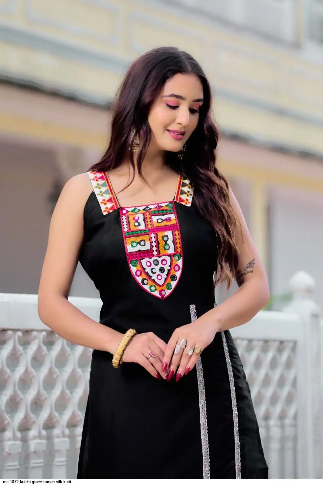 MC 1072 KUTCHI GRACE ROMAN SILK KURTI 1