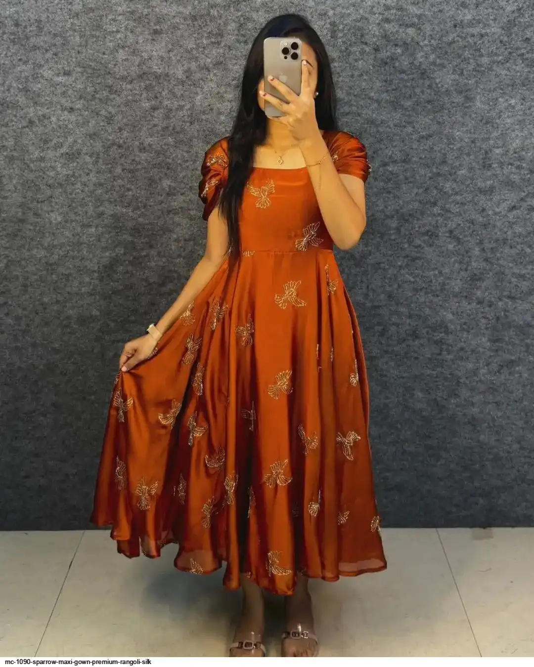 MC 1090 SPARROW MAXI GOWN PREMIUM RANGOLI SILK 4