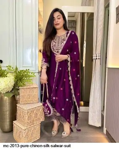 MC 2013 PURE CHINON SILK SALWAR SUIT A