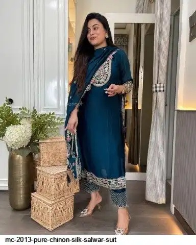 MC 2013 PURE CHINON SILK SALWAR SUIT B