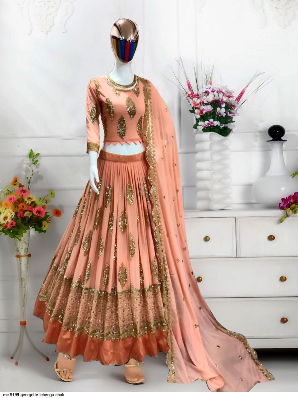 MC 9199 GEORGETTE LEHENGA CHOLI