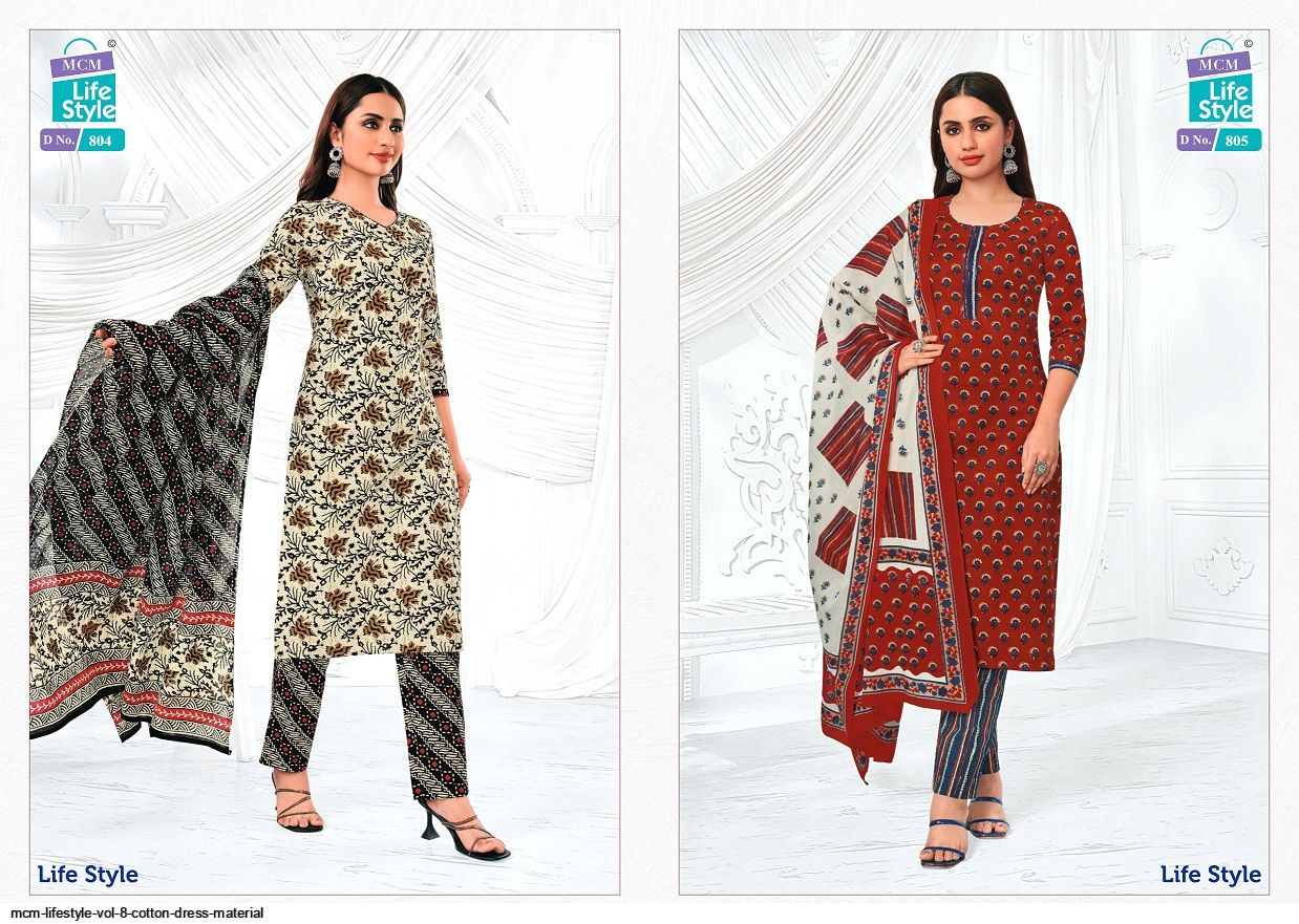 MCM LIFESTYLE VOL 8 COTTON DRESS MATERIAL