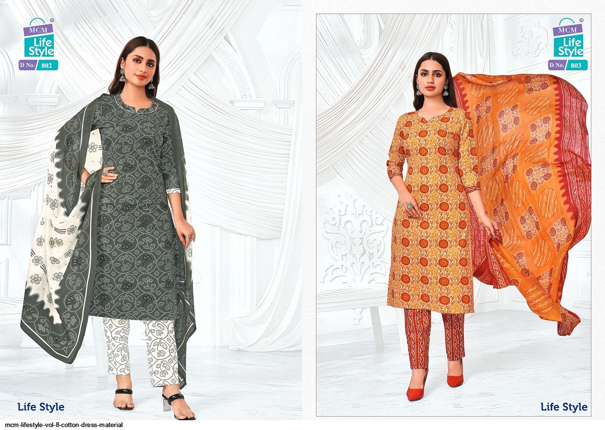 MCM LIFESTYLE VOL 8 COTTON DRESS MATERIAL