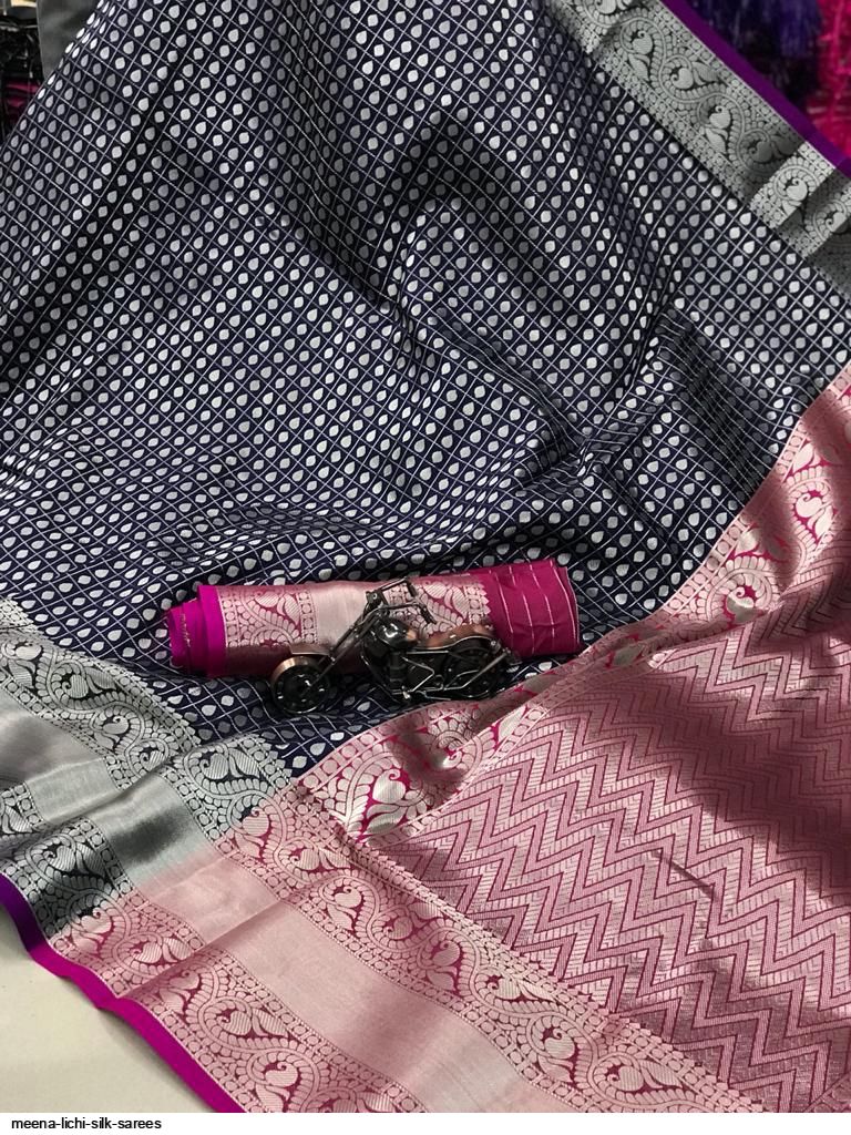 MEENA LICHI SILK SAREES A