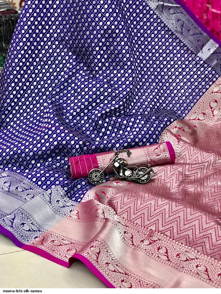 MEENA LICHI SILK SAREES B