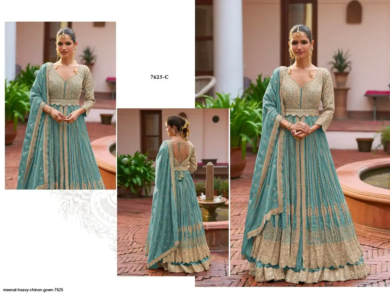 MEENAT HEAVY CHINON GOWN 7625 B