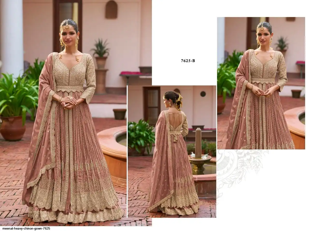 MEENAT HEAVY CHINON GOWN 7625 C