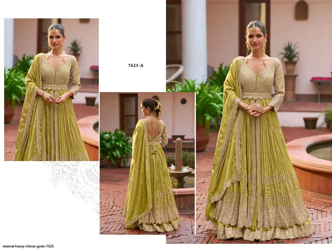 MEENAT HEAVY CHINON GOWN 7625 A
