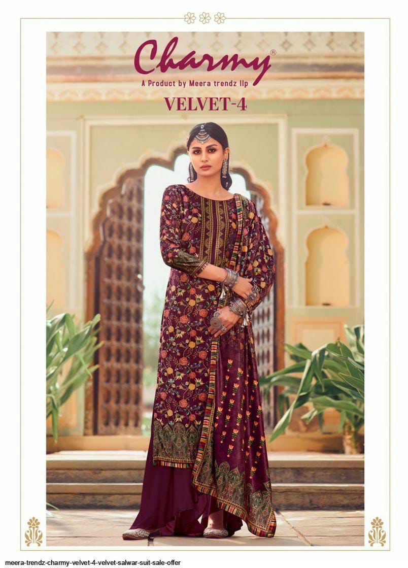 Meera trendz CHARMY Velvet 4 velvet salwar suit sale offer