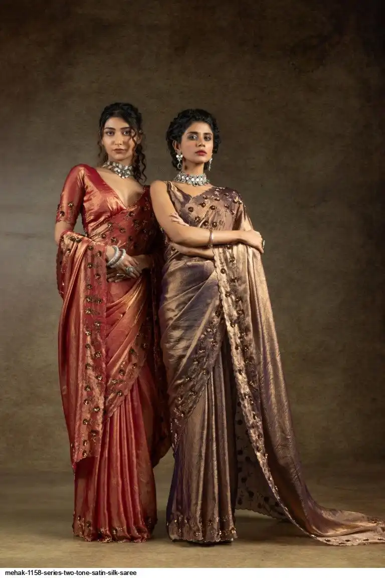 MEHAK 1158 SERIES TWO TONE SATIN SILK SAREE