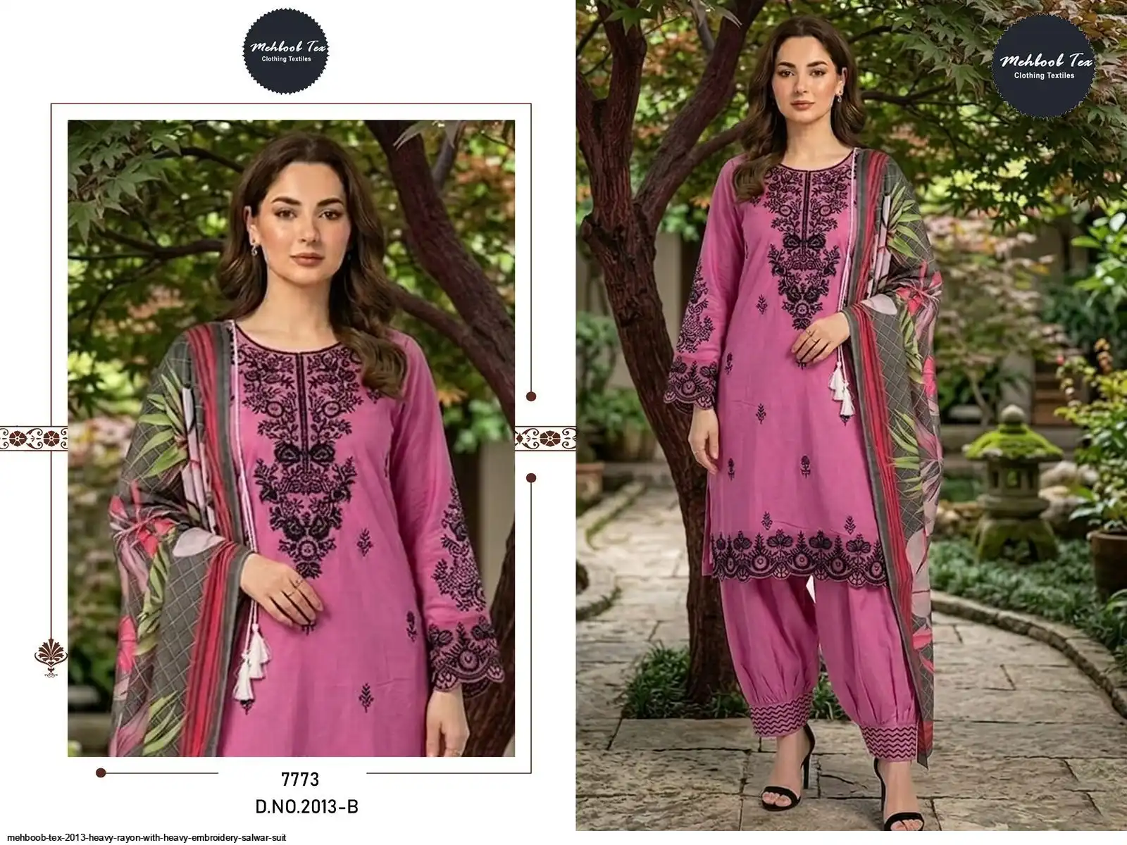 MEHBOOB TEX 2013 HEAVY RAYON WITH HEAVY EMBROIDERY SALWAR SUIT B