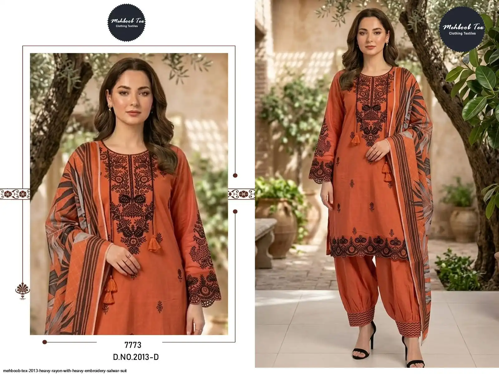 MEHBOOB TEX 2013 HEAVY RAYON WITH HEAVY EMBROIDERY SALWAR SUIT D