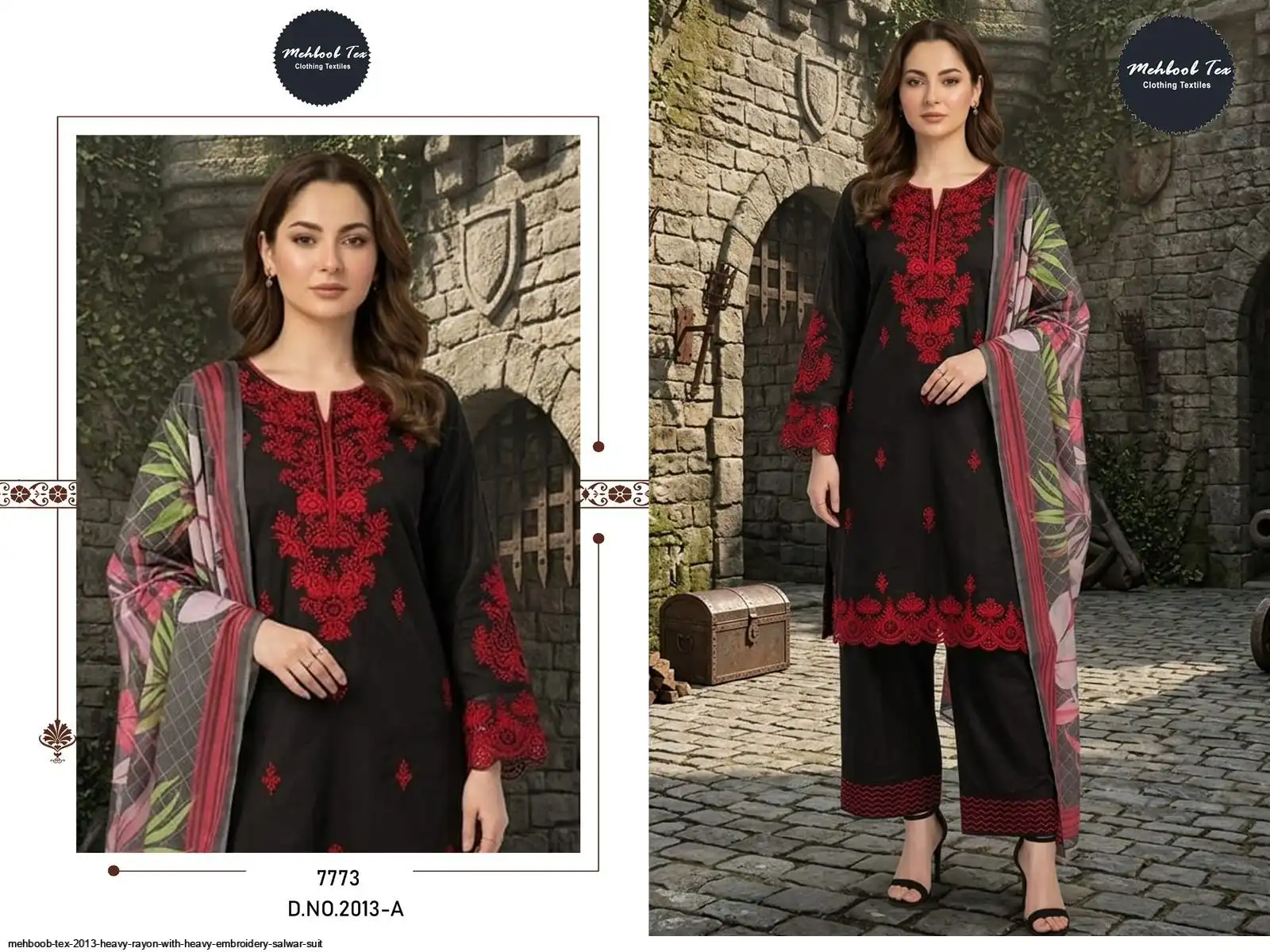 MEHBOOB TEX 2013 HEAVY RAYON WITH HEAVY EMBROIDERY SALWAR SUIT A