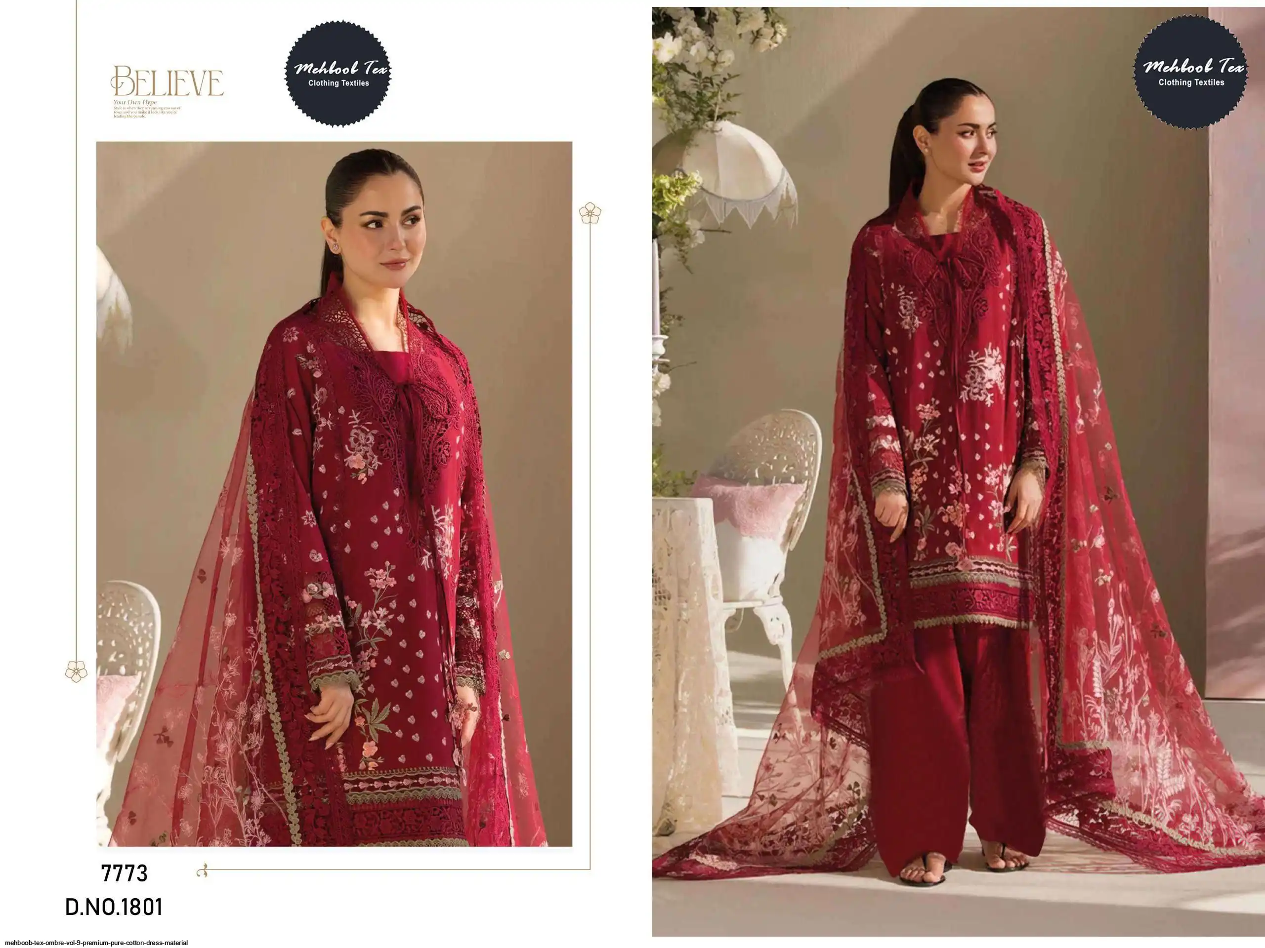 Mahbob Bro MEHBOOB TEX OMBRE VOL-9 Premium Pure Cotton Dress Material