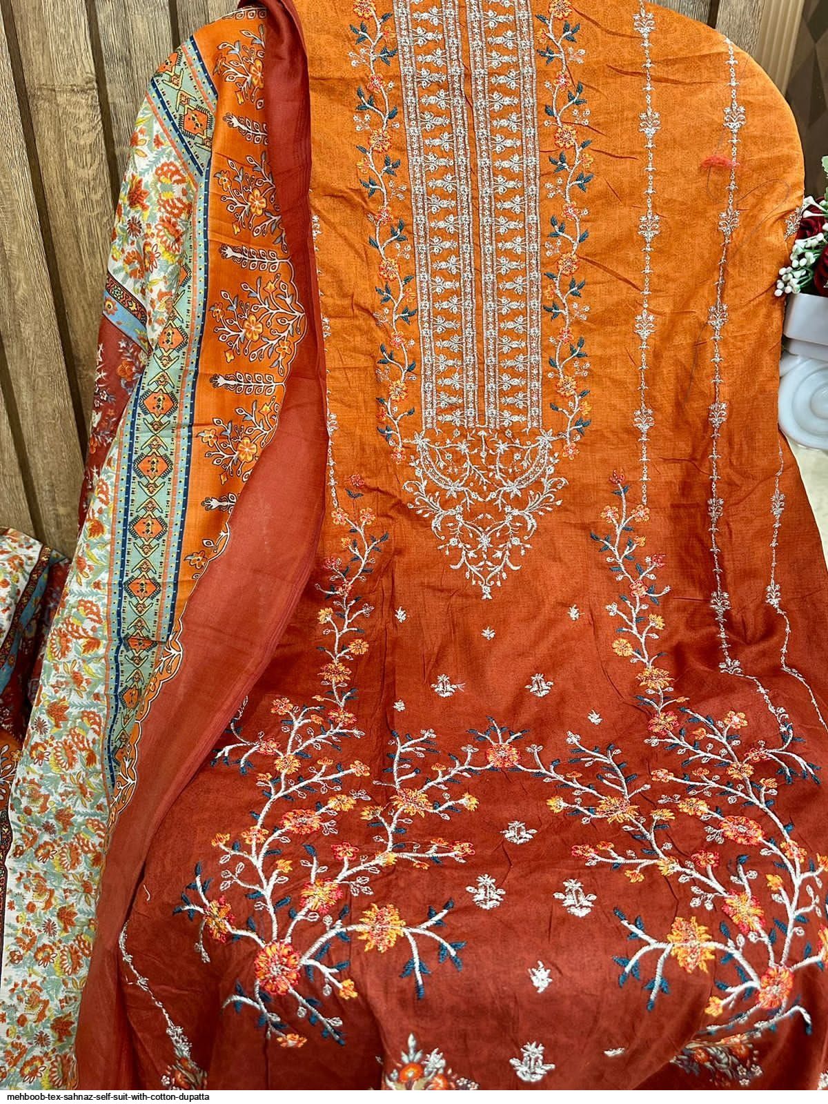 mehboob-tex-sahnaz-self-suit-with-cotton-dupatta