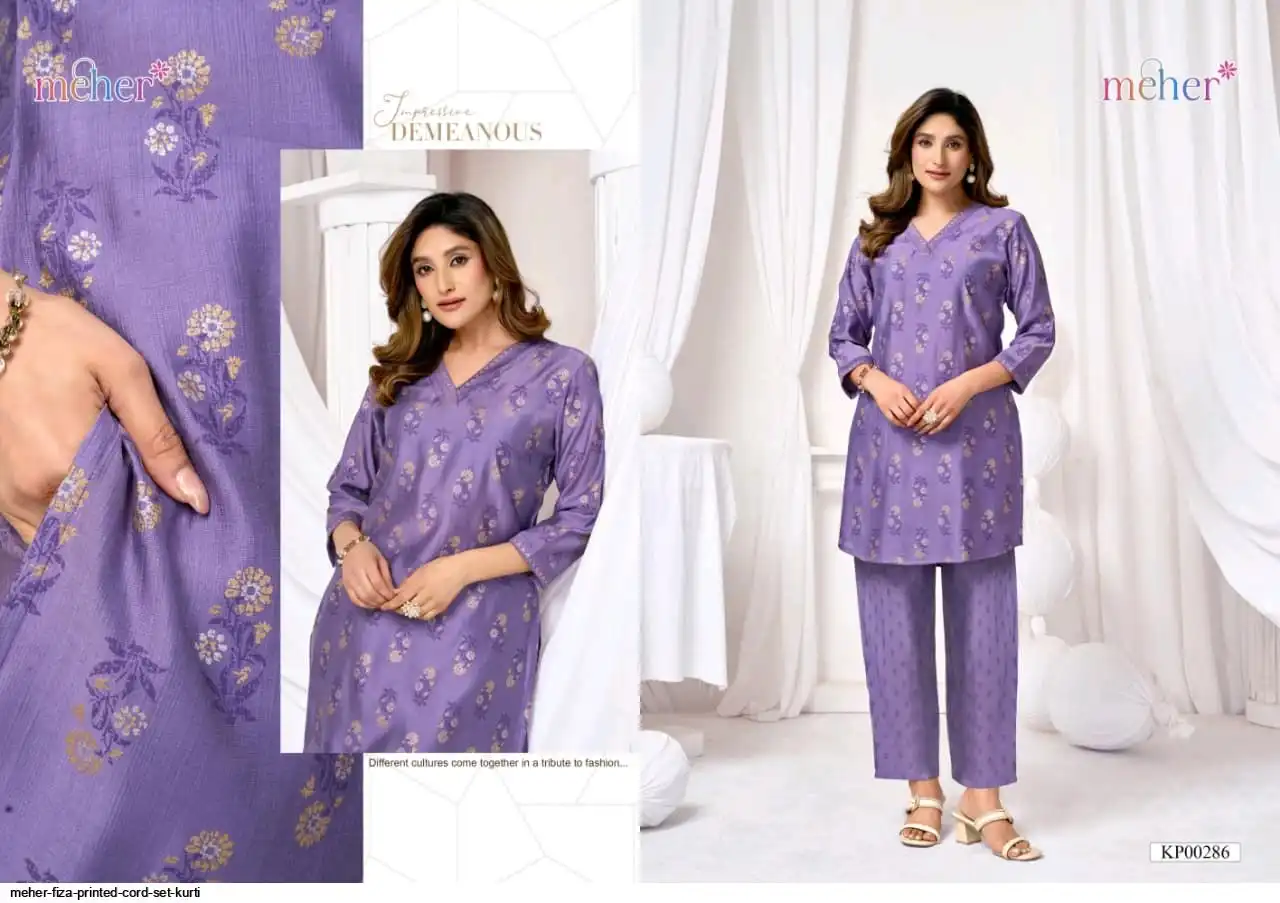MEHER FIZA PRINTED CORD SET KURTI 00286