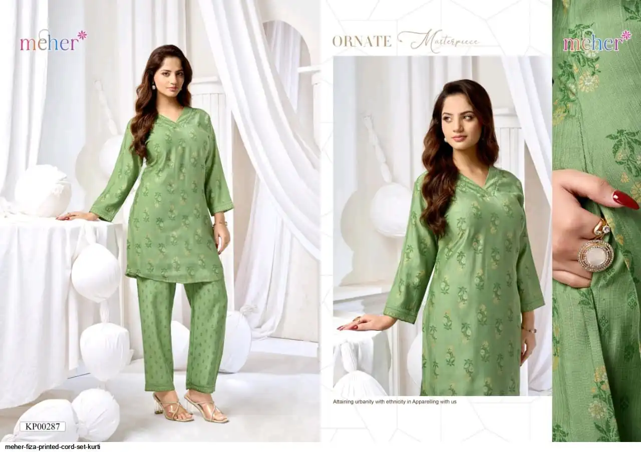 MEHER FIZA PRINTED CORD SET KURTI 00287