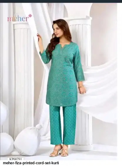 MEHER FIZA PRINTED CORD SET KURTI 00291