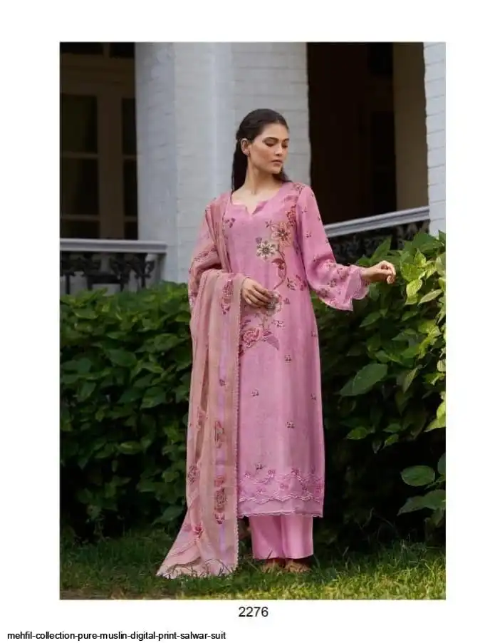 MEHFIL COLLECTION PURE MUSLIN DIGITAL PRINT SALWAR SUIT 2276