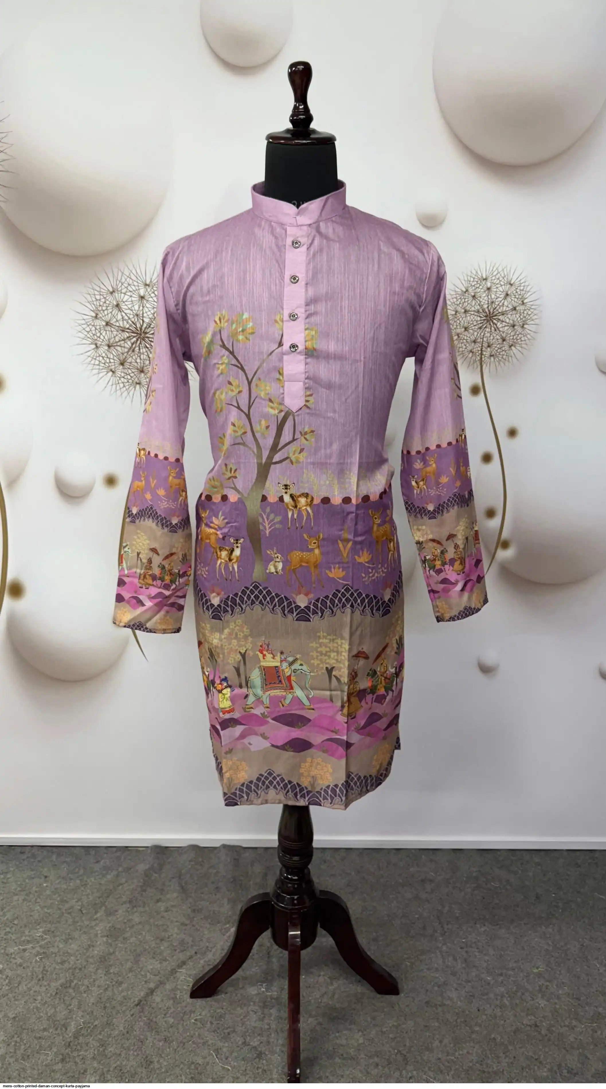 MENS COTTON PRINTED DAMAN CONCEPT KURTA PAYJAMA 2
