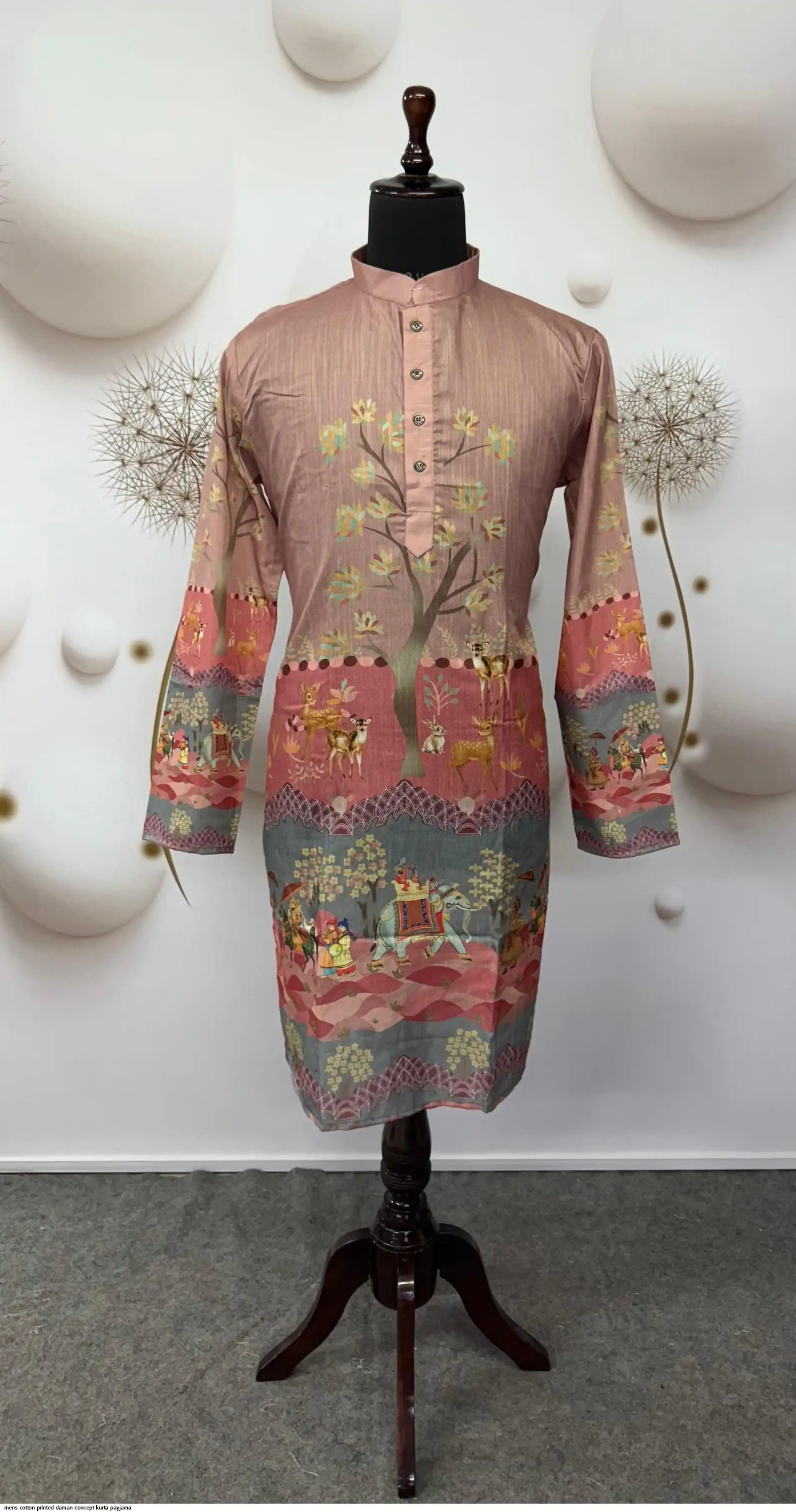 MENS COTTON PRINTED DAMAN CONCEPT KURTA PAYJAMA 4