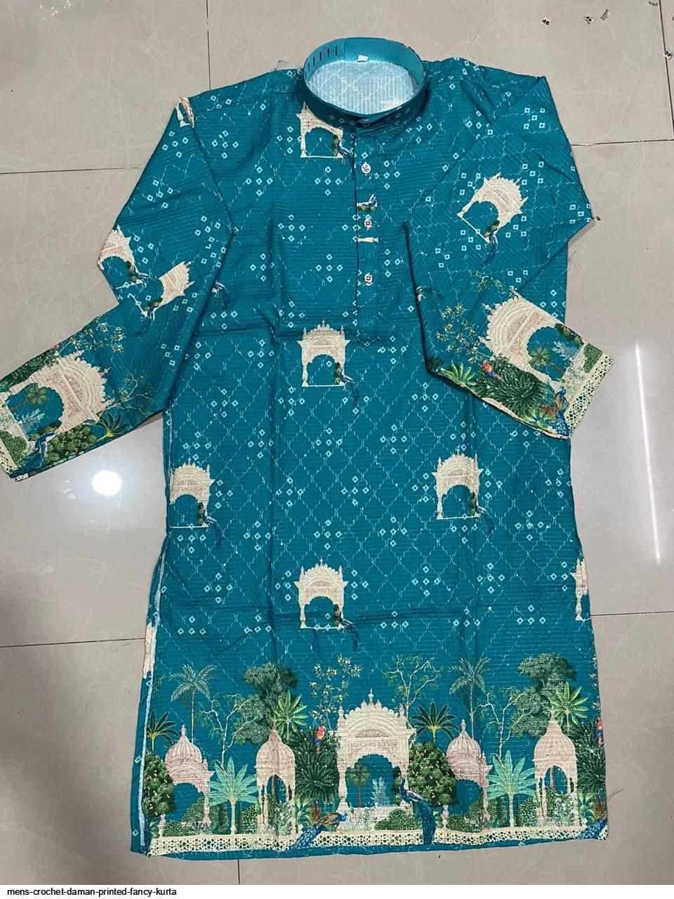 MENS CROCHET DAMAN PRINTED FANCY KURTA